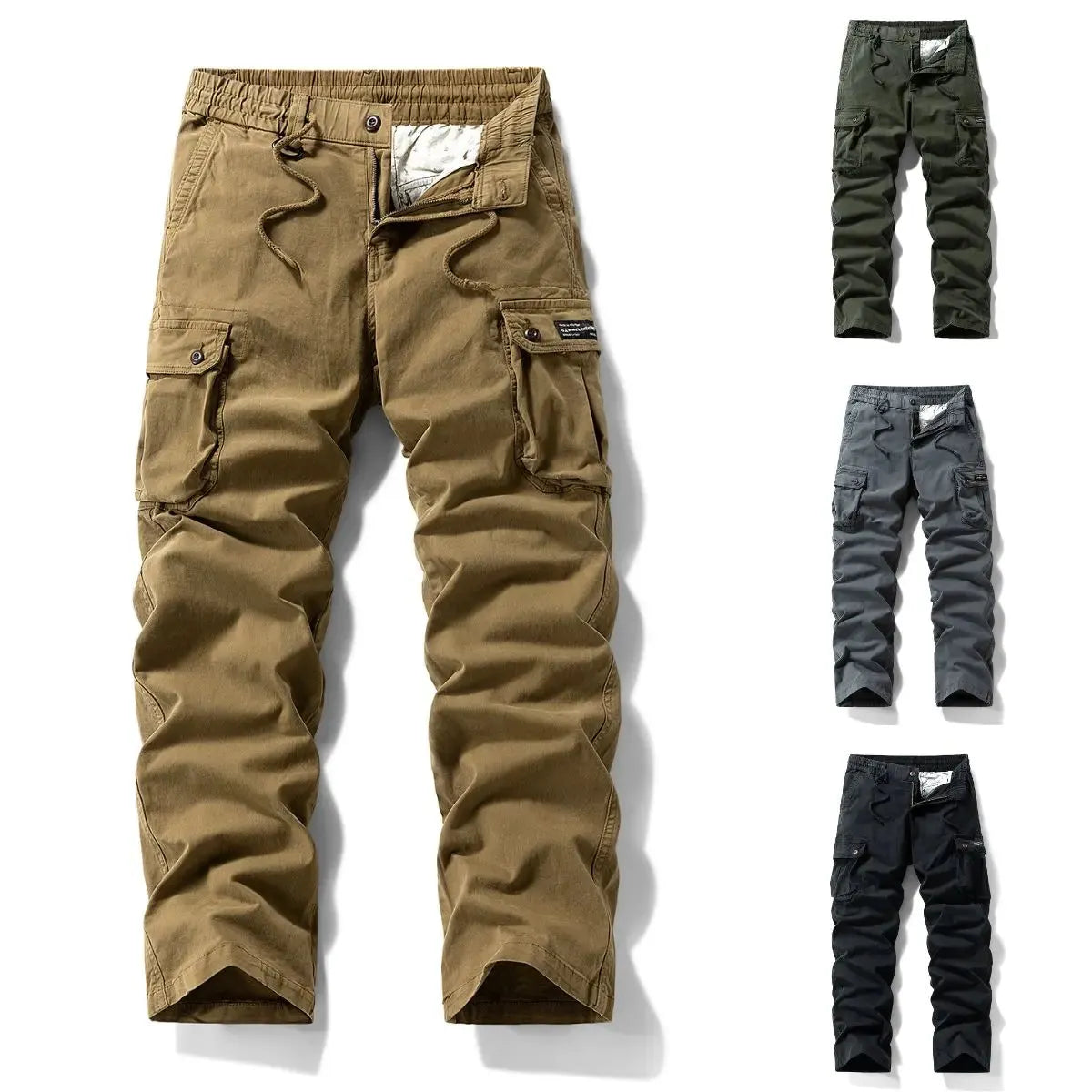 Vintage Washed Relaxed Tapered Work Pants for Men