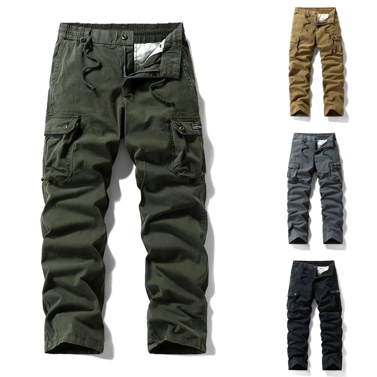 Vintage Washed Relaxed Tapered Work Pants for Men