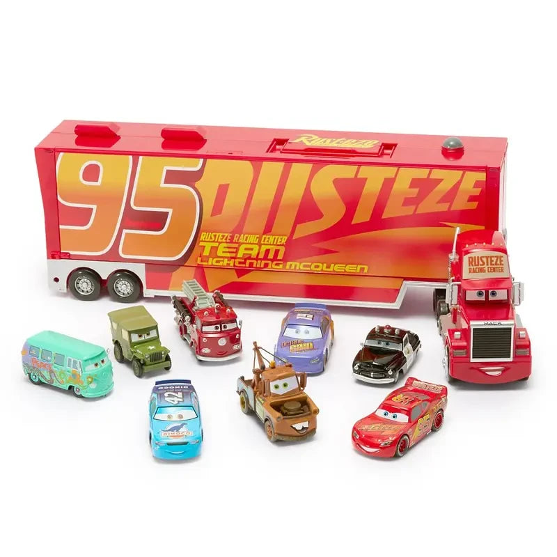 Disney Store Mack Hauler Truck with Die Cast Cars