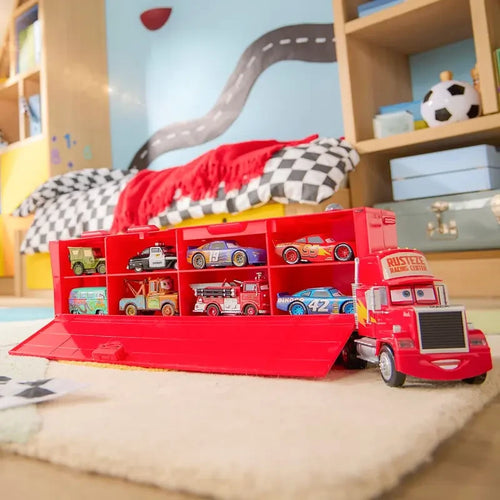 Disney Store Mack Hauler Truck with Die Cast Cars
