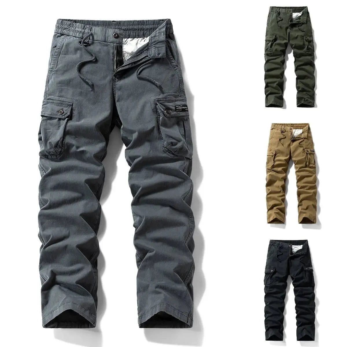 Vintage Washed Relaxed Tapered Work Pants for Men